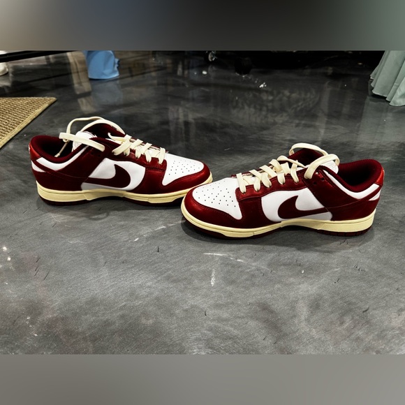 Nike Red and White Dunk Low Athletic Shoes - Picture 8 of 9